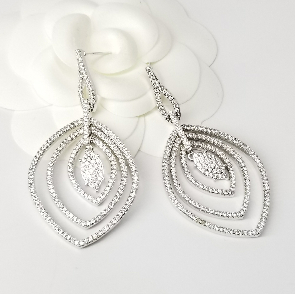 NEW Glam Bling Pave CZ Earrings - Picture 2 of 7